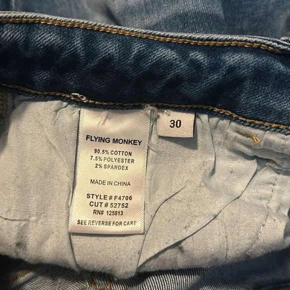 Flying Monkey Distressed Kick Flare Jeans - Picture 5 of 5